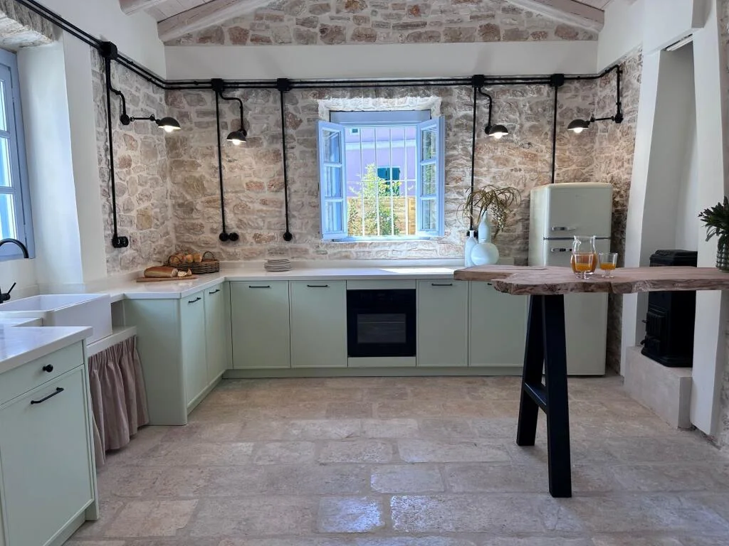 Kitchen, stone floor